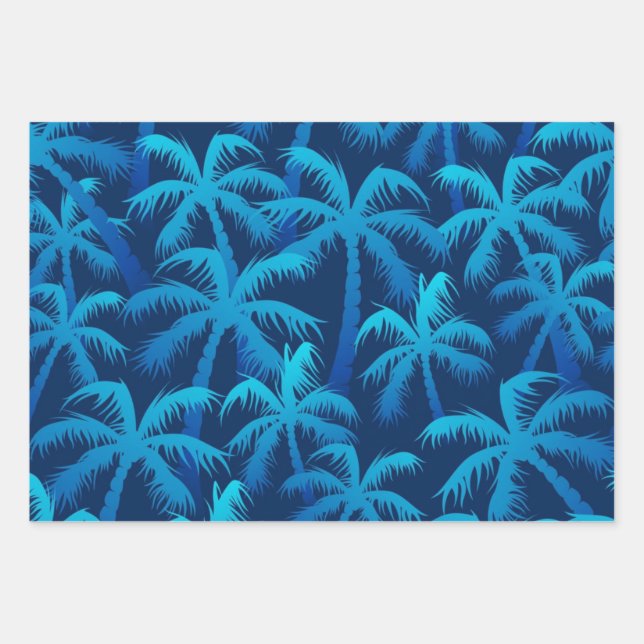 Palm tree pattern wrapping paper sheet (Front)