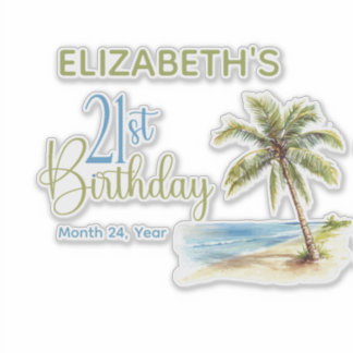Palm Tree Personalised 21st Birthday