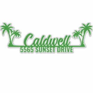 Palm Tree Personalised Mailbox Address 