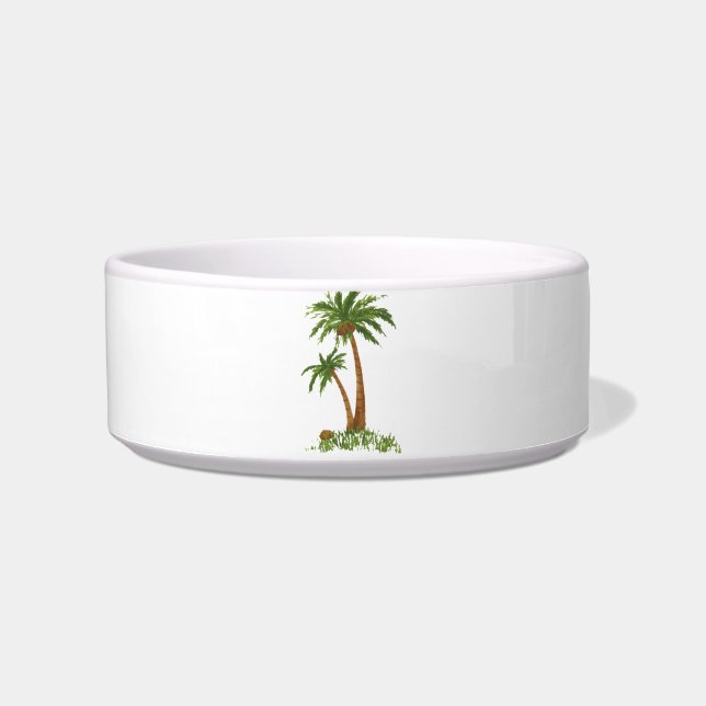 Palm Tree Pet Bowls (2) sizes (Front)
