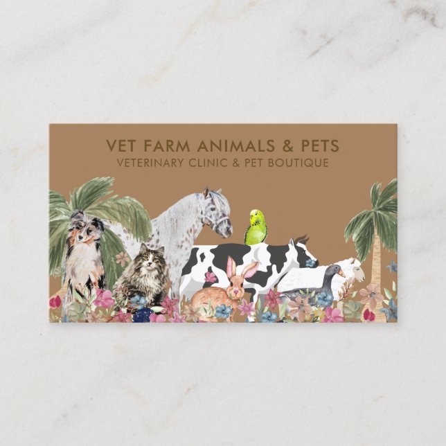 Palm Tree Pet Sitter Business Card (Front)