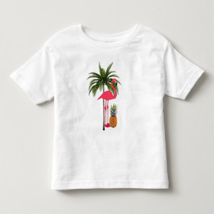 Palm Tree, Pink Flamingo, Pineapple Toddler Shirt