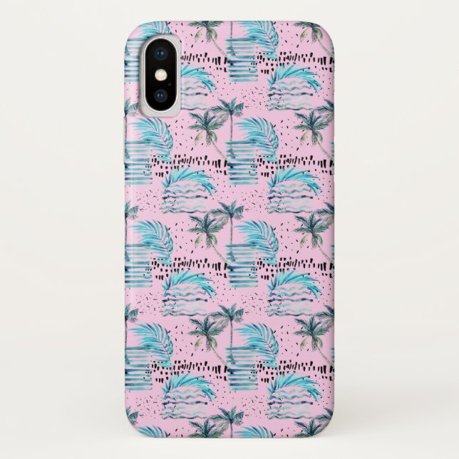 Palm Tree Pink Pattern Case-Mate iPhone Case (Back)