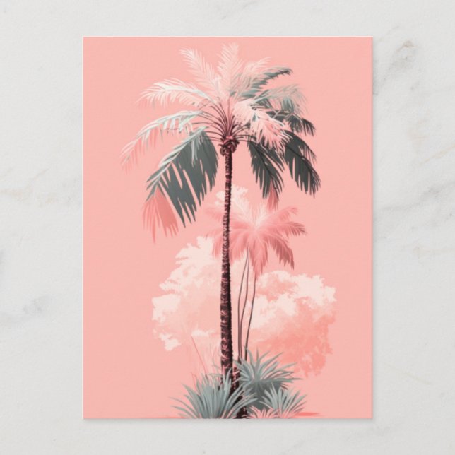 palm tree pink postcard (Front)