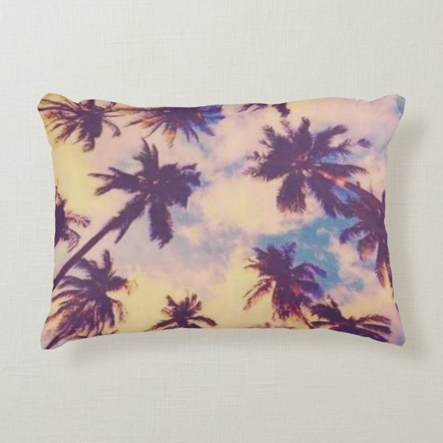 Palm tree print decorative cushion (Front)