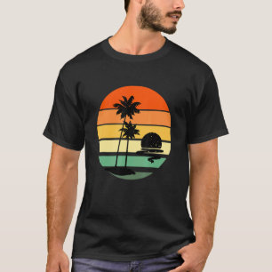 Palm Tree  Retro Style Tropical Beach T-Shirt