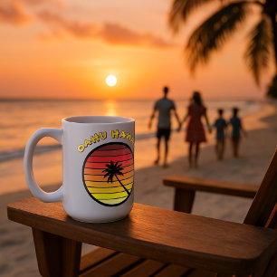 Palm Tree Retro Sunset Template Coffee Mug