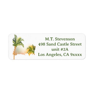 Palm Tree return address Label