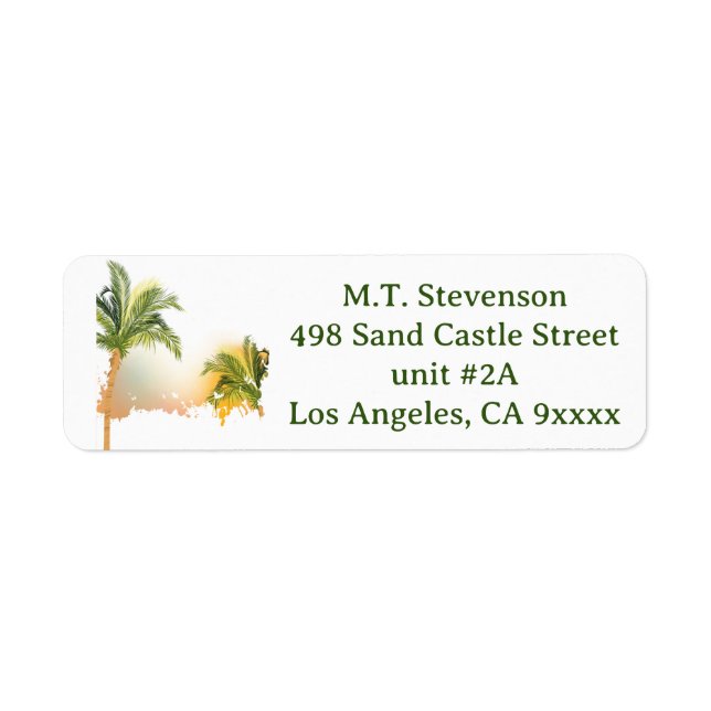 Palm Tree return address Label (Front)