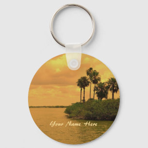 Palm Tree Reverie Custom Key Ring