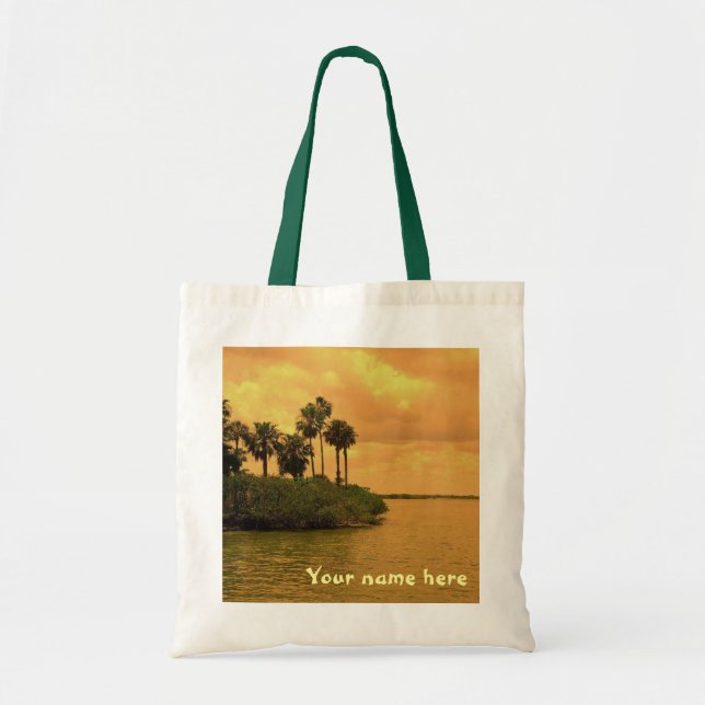 Palm Tree Reverie Personalised Tote Bag (Front)