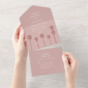 Palm Tree Romance Wedding Suite All In One Invitation