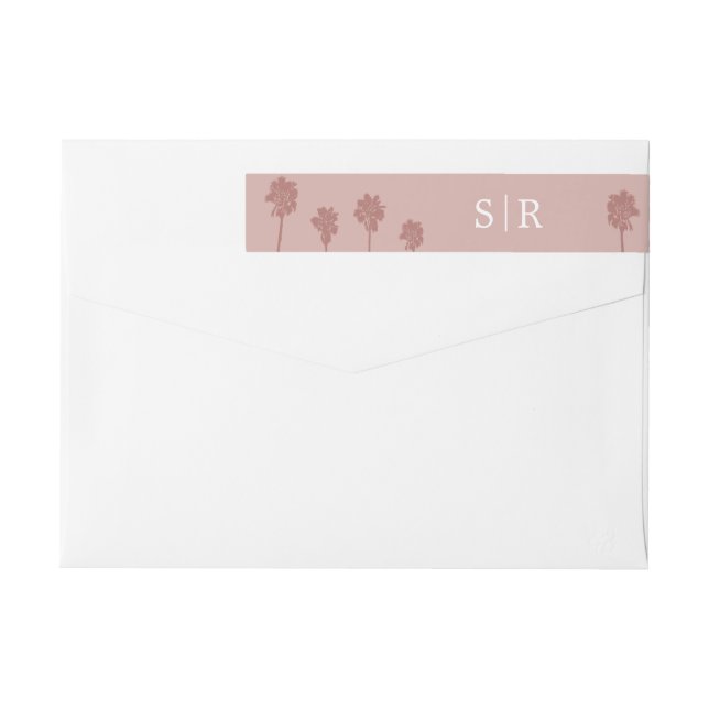 Palm Tree Romance Wedding Suite Wrap Around Label (Back)