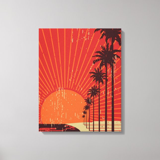 Palm Tree Row Canvas Print (Front)
