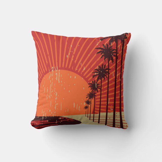 Palm Tree Row Cushion (Front)