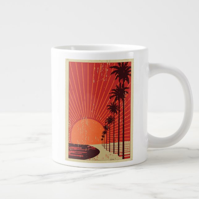 Palm Tree Row Large Coffee Mug (Right)