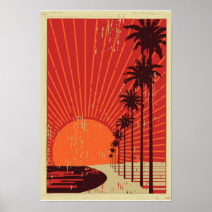 Palm Tree Row Poster