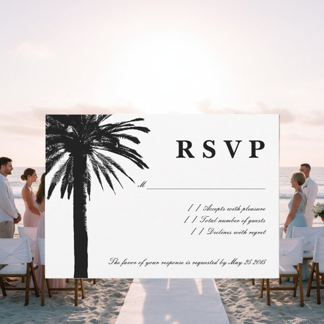 Palm tree RSVP wedding cards | Beach theme (rsvp beach wedding)