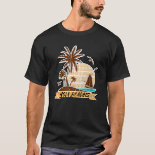 Palm Tree Sand Beach Summer Vacation Tropical Hola T-Shirt
