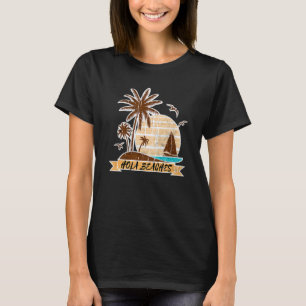 Palm Tree Sand Beach Summer Vacation Tropical Hola T-Shirt