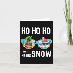 Palm Tree Santa Surfing Summer Vacation Christmas Card