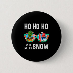 Palm Tree Santa Surfing Summer Vacation Ho Ho Ho C 6 Cm Round Badge