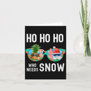 Palm Tree Santa Surfing Summer Vacation Ho Ho Ho C Card