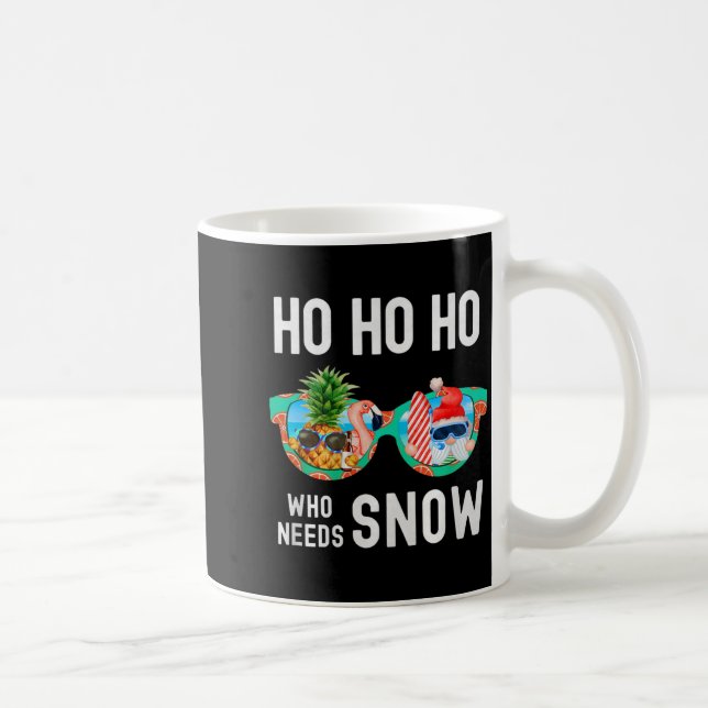 Palm Tree Santa Surfing Summer Vacation Ho Ho Ho C Coffee Mug (Right)