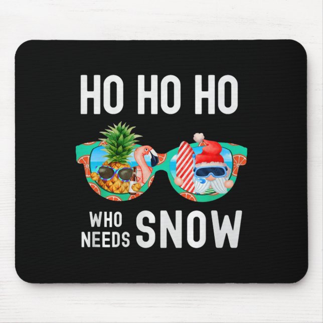 Palm Tree Santa Surfing Summer Vacation Ho Ho Ho C Mouse Mat (Front)