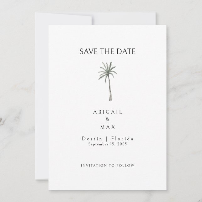 Palm Tree Save the Date (Front)