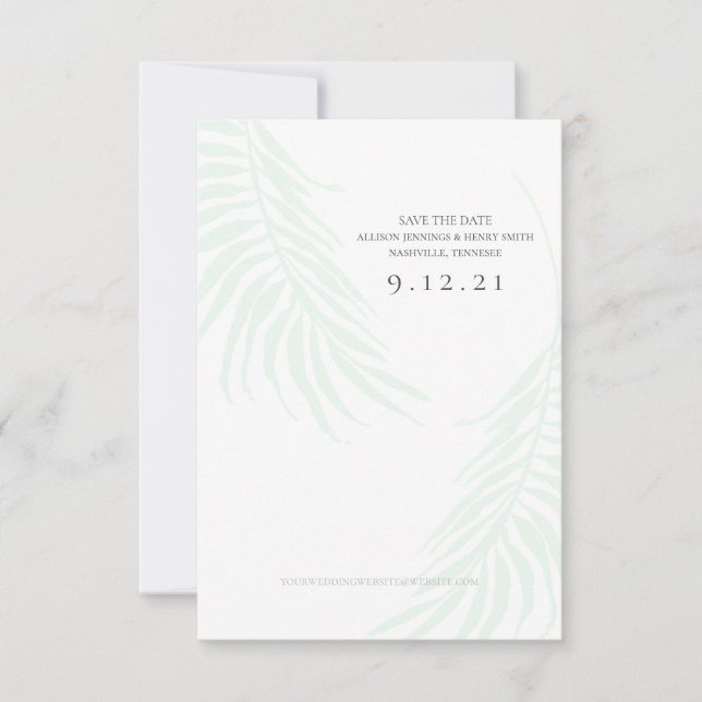 Palm Tree  Save the Date Wedding Photo Card (Front)