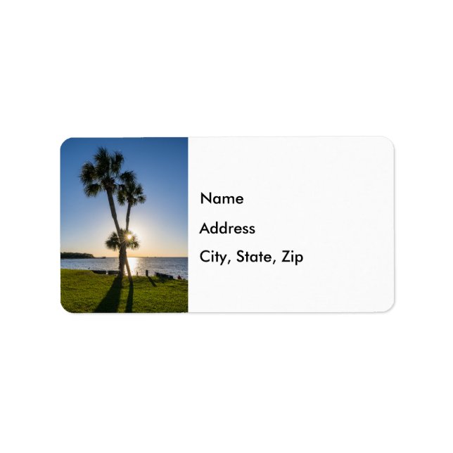 Palm Tree Scissors Silhouette Address Label (Front)