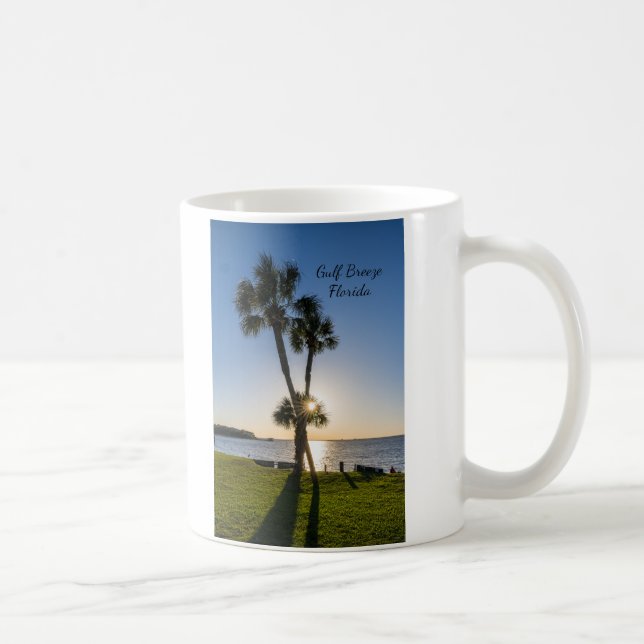 Palm Tree Scissors Silhouette Coffee Mug (Right)