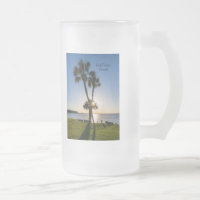 Palm Tree Scissors Silhouette Frosted Mug