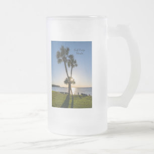 Palm Tree Scissors Silhouette Frosted Mug
