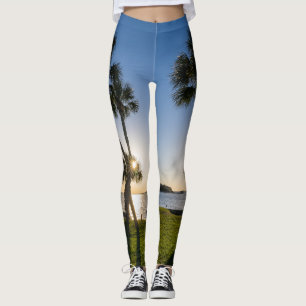 Palm Tree Scissors Silhouette Leggings