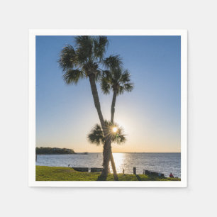Palm Tree Scissors Silhouette Paper Napkins