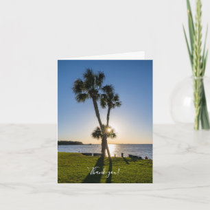 Palm Tree Scissors Silhouette Thank You Card
