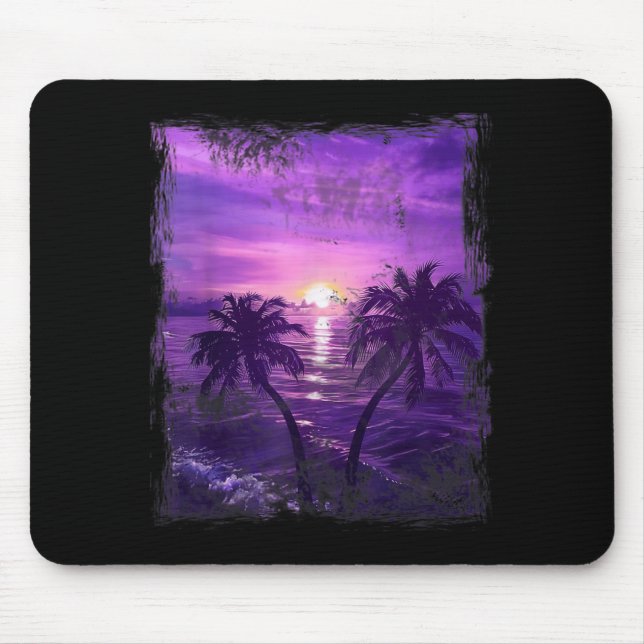 Palm Tree Sea Beach Tropical Summer Vacation Mouse Mat (Front)