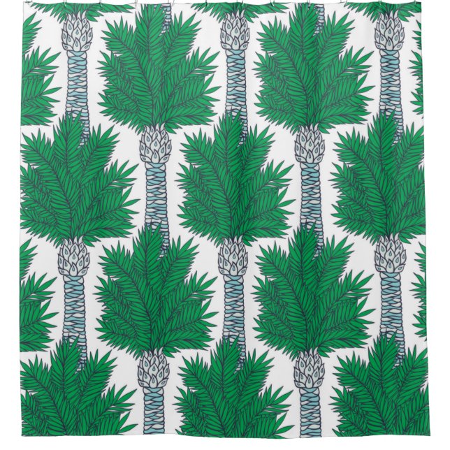 Palm tree seamless pattern. shower curtain (Front)
