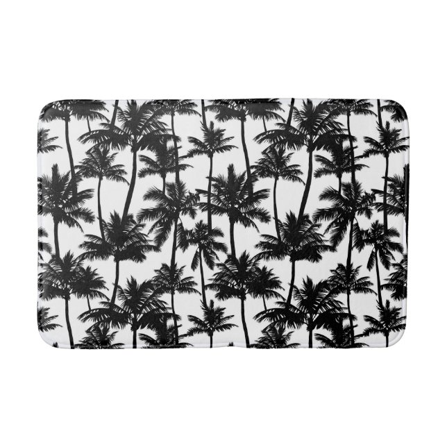 Palm Tree Shadow Pattern Bath Mat (Front)