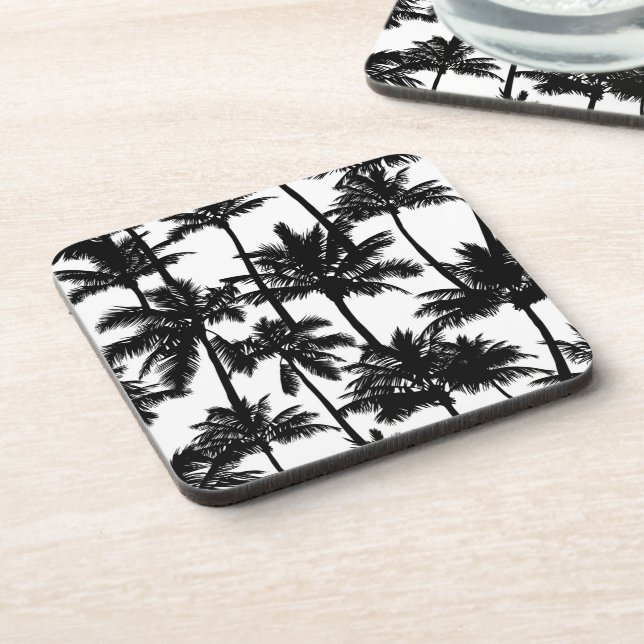 Palm Tree Shadow Pattern Coaster (Left Side)