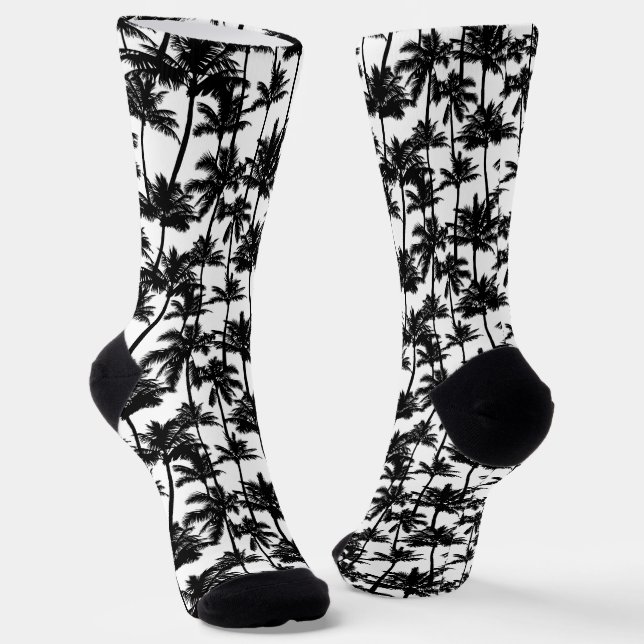 Palm Tree Shadow Pattern Socks (Angled)