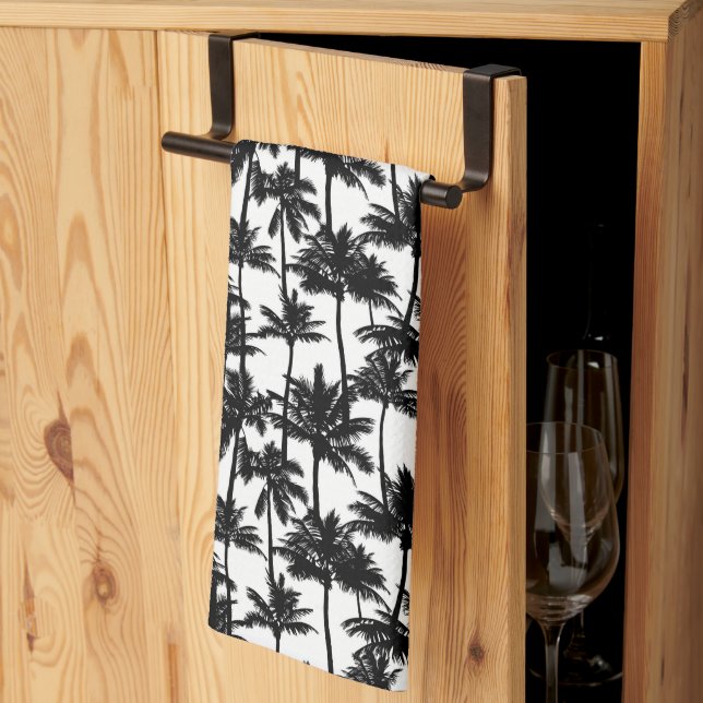 Palm Tree Shadow Pattern Tea Towel (Thirds Fold)