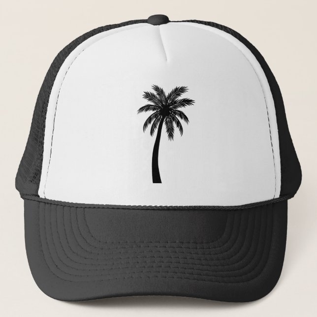 Palm Tree Shirt - Retro Style Tropical Beach       Trucker Hat (Front)