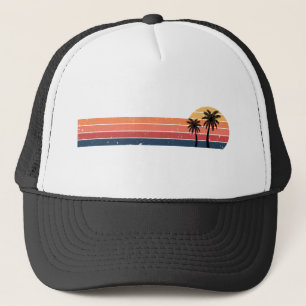 Palm Tree Shirt - Retro Style Tropical Beach Trucker Hat