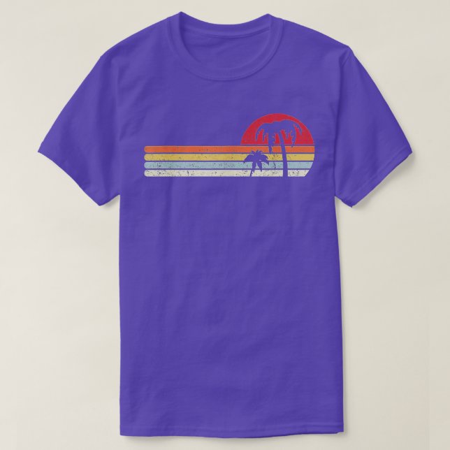 Palm Tree Shirt Retro Style Tropical Beach TShirtg (Design Front)