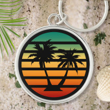 Palm Tree Silhouette Black Stripe