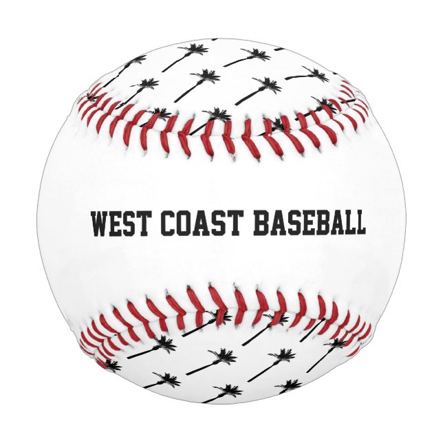 Palm Tree Silhouette Coastal Travel Chic Fun Baseball (Front)