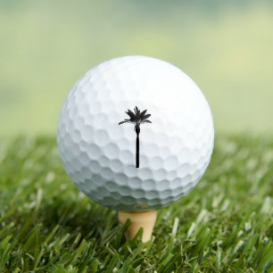 Palm Tree Silhouette Coastal Travel West Coast Fun Golf Balls